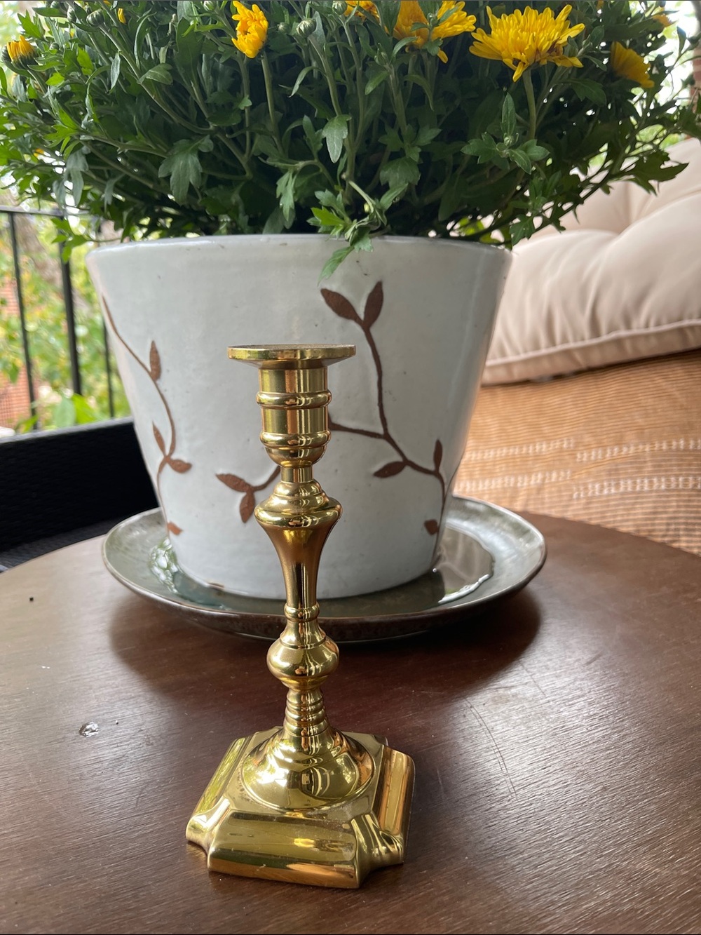 Polished Gold Brass Candlestick Holder - Classic Taper Candle Accent